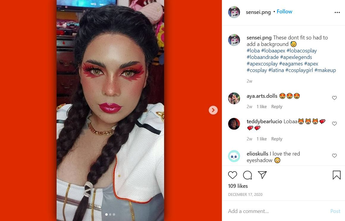 Loba Cosplay from Apex Legends by Sensei.png on Instagram