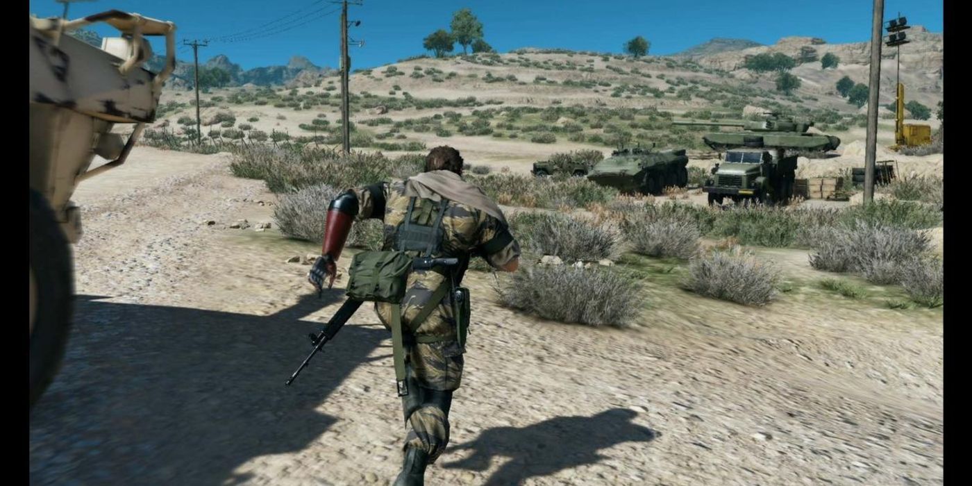 Snake running in MGS5 The Phantom Pain