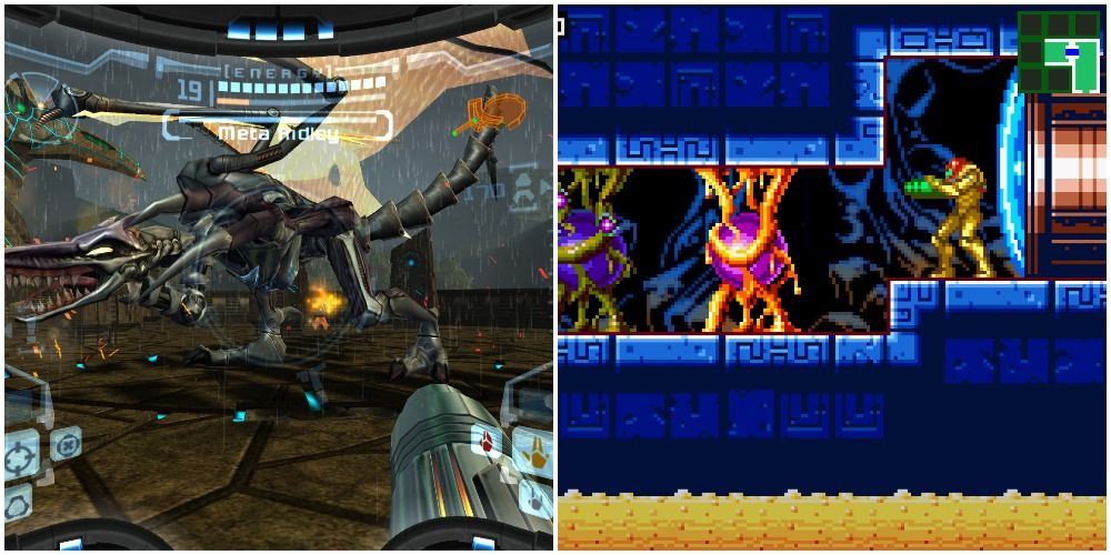 Metroid Prime (Left), Metroid Zero Mission (Right)