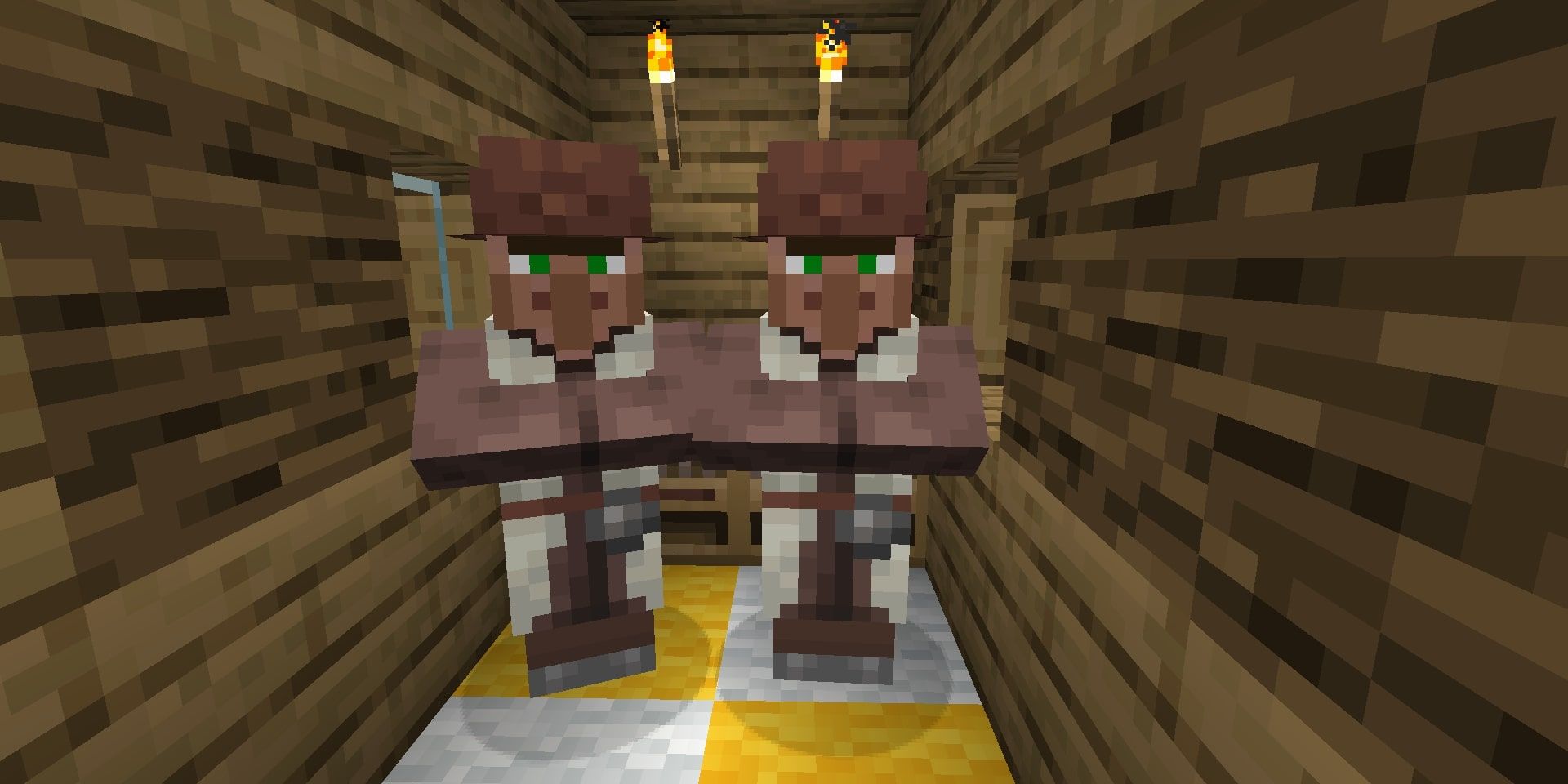 Shepherds in front of Looms in Minecraft
