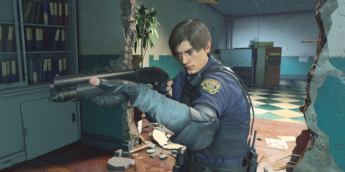 RE verse leon with a shotgun