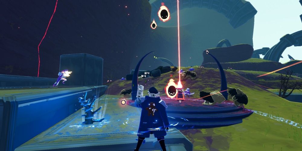 Risk Of Rain 2 Captain Facing Down Variety Of Enemies