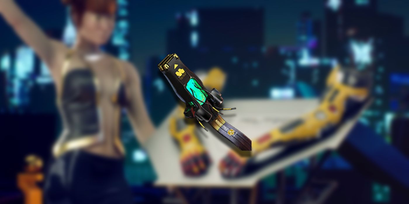 Cyberpunk 2077: An Image From One Of The Trailers Of A Lady Bringing Out Cyberarms On Display Overlaid With The Sensory Amplifier Icon