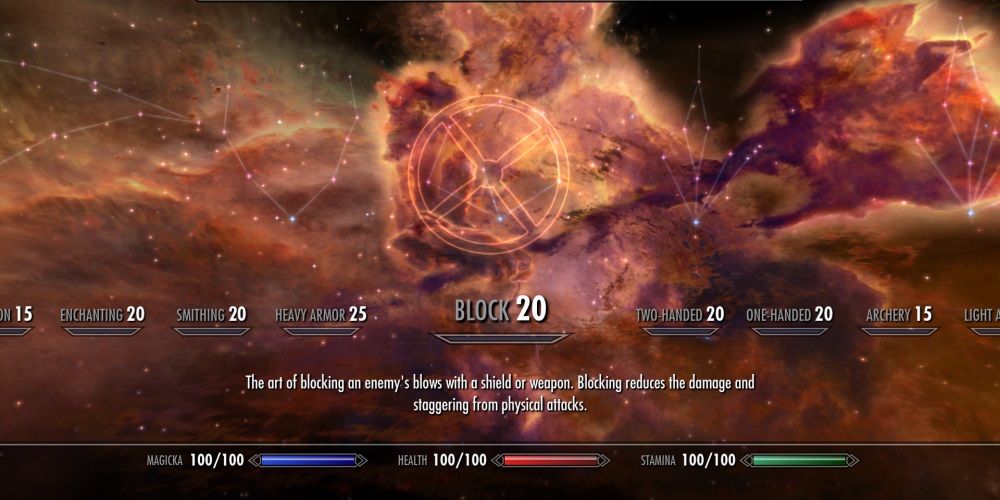 Skyrim Block Skill In Skill Screen