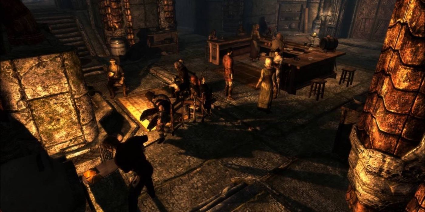 Interior of the Silver-Blood Inn in Skyrim
