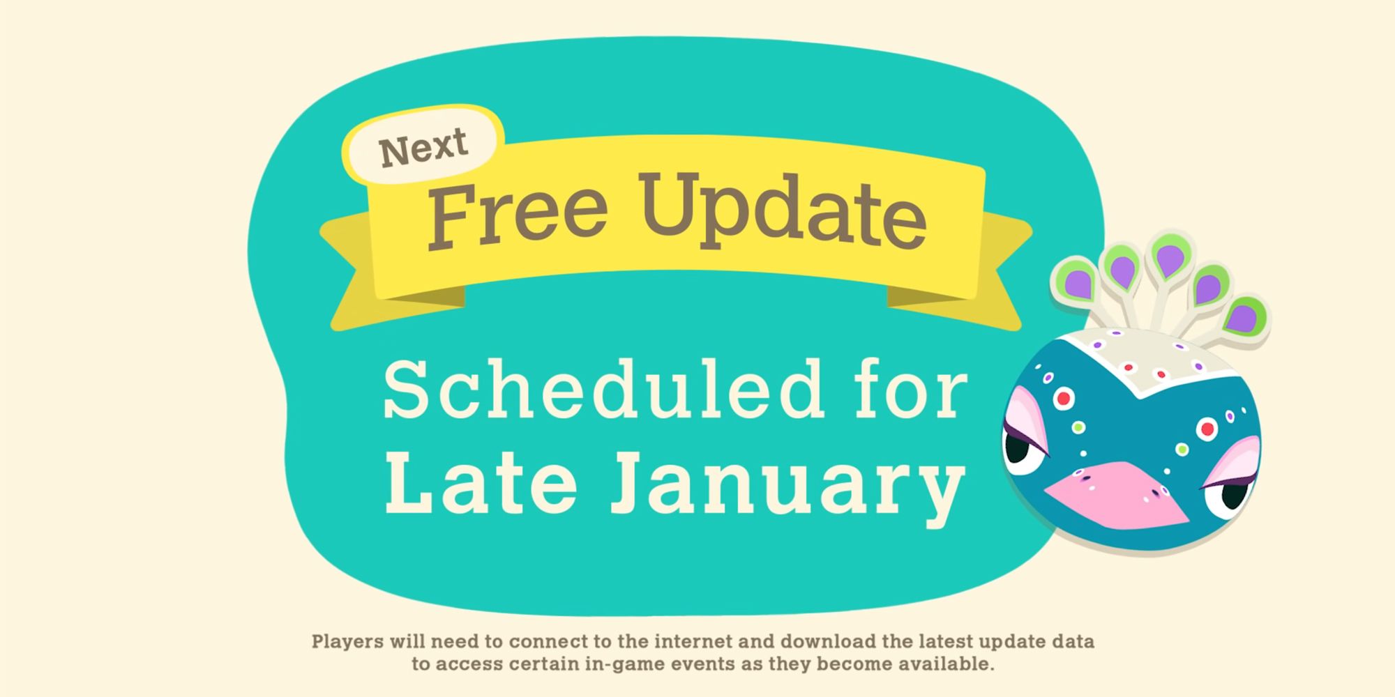 A still from the end of the Winter Update trailer for Animal Crossing: New Horizons