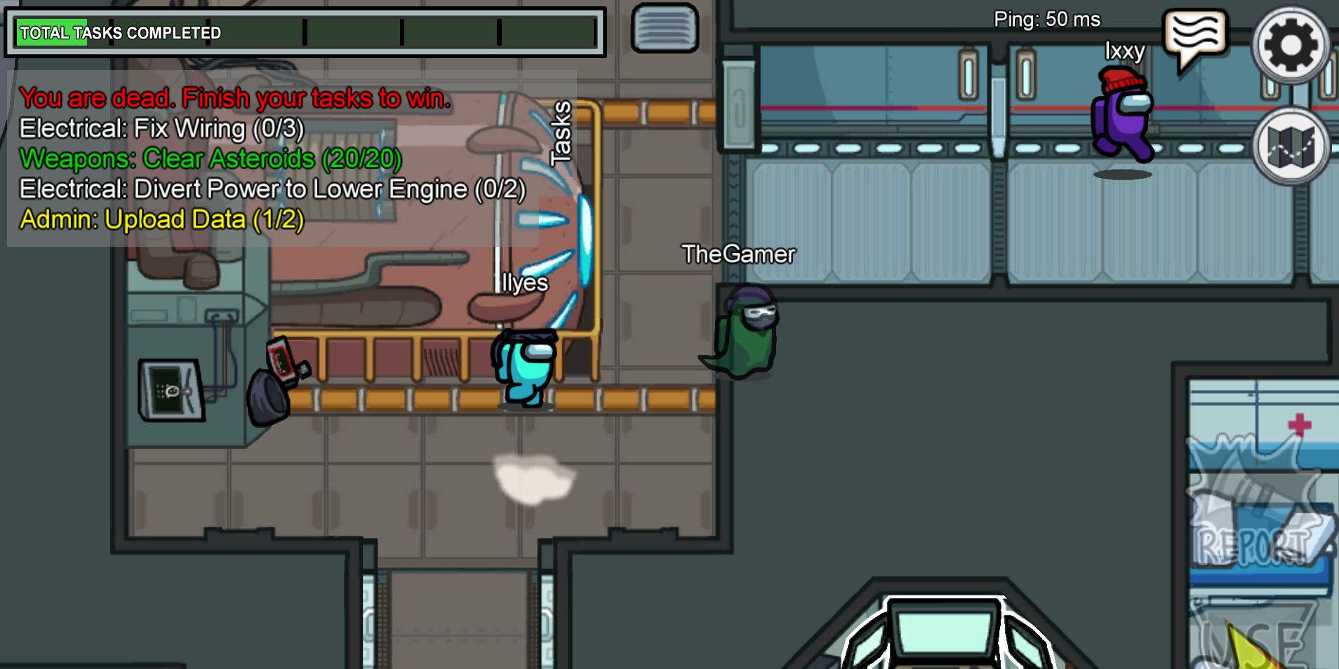 a ghost following their killer in among us
