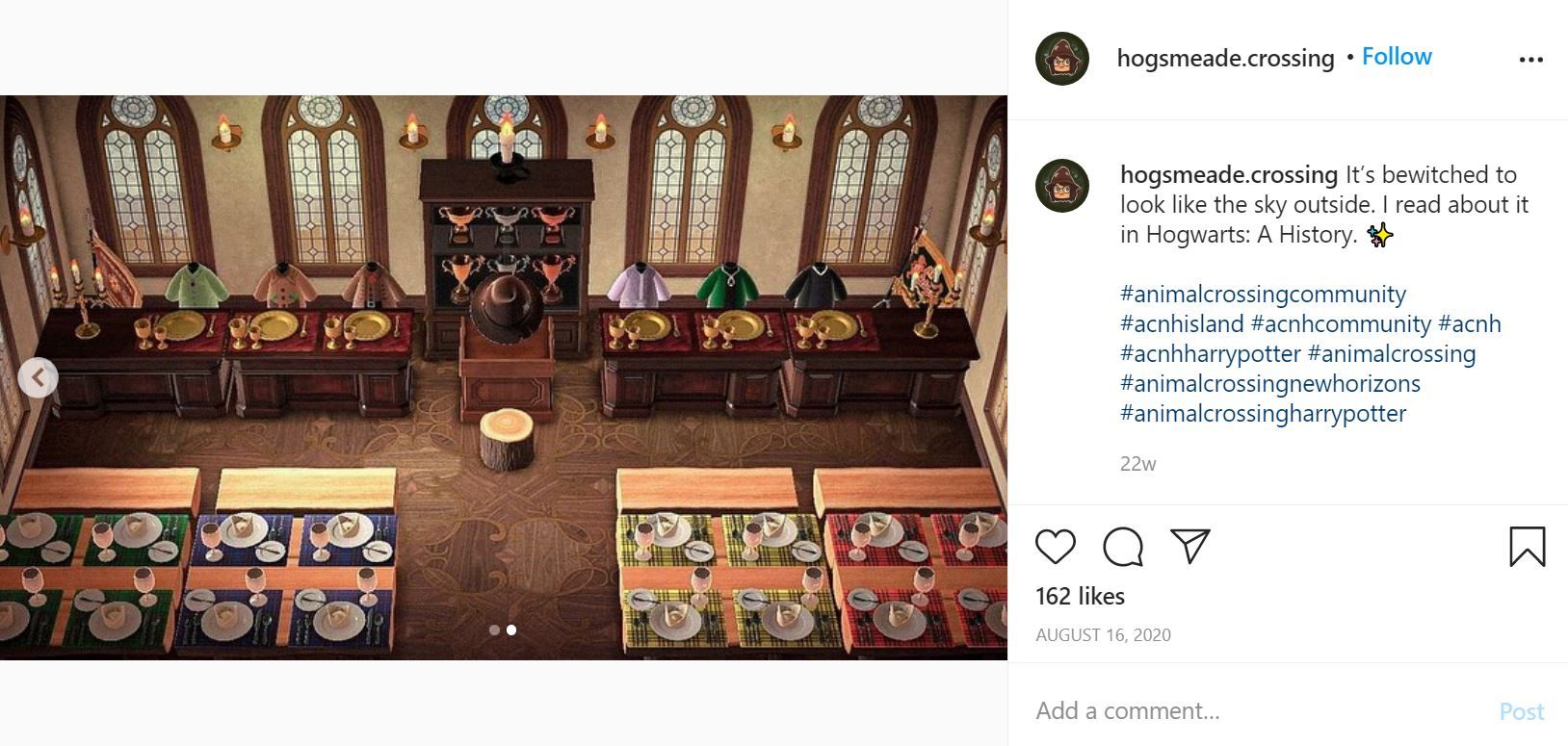 Hogwarts Dining Room in Animal Crossing: New Horizons by hogsmeade.crossing