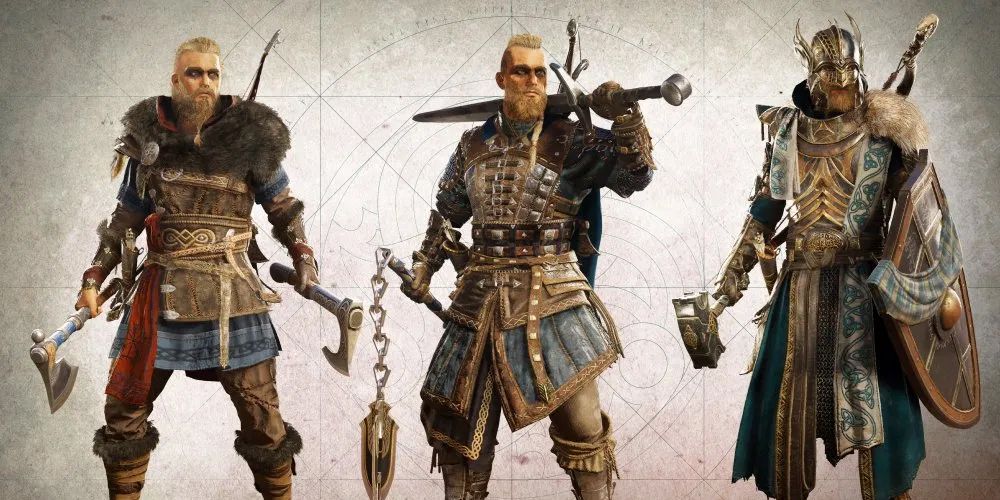 assassin's creed valhalla armor side by side