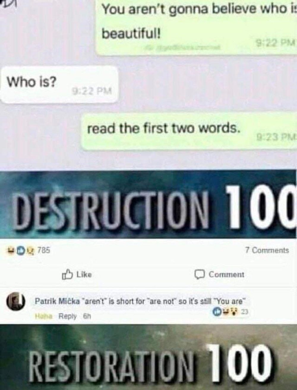 destruction and restoration meme