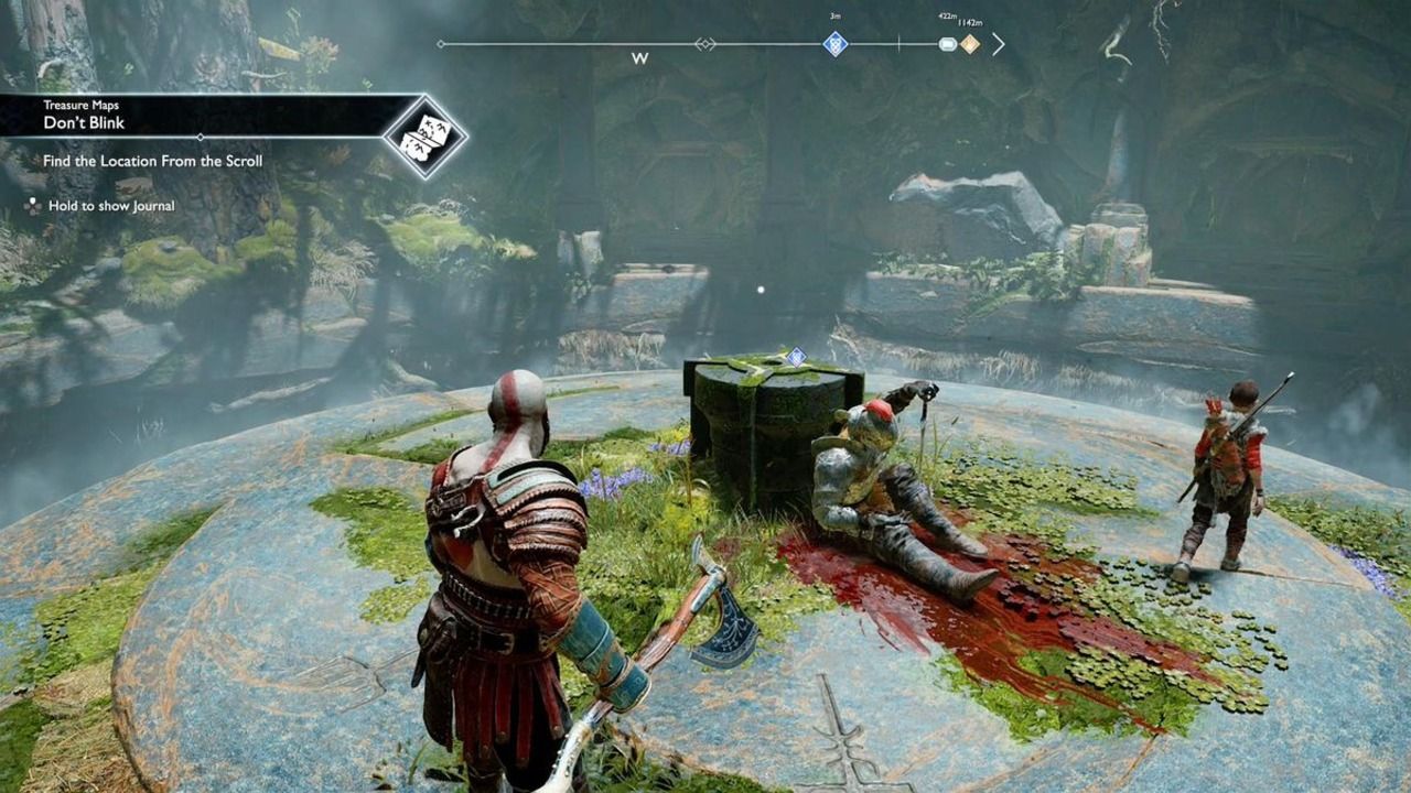 Kratos standing above a corpse