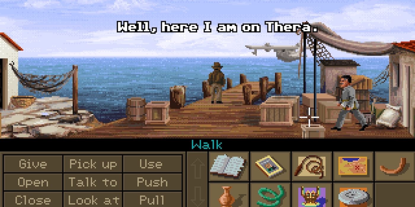 fate of atlantis indiana jones on a pier