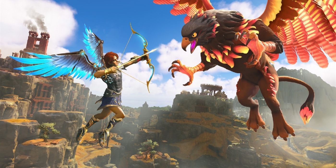 Fenyx fighting a griffon.