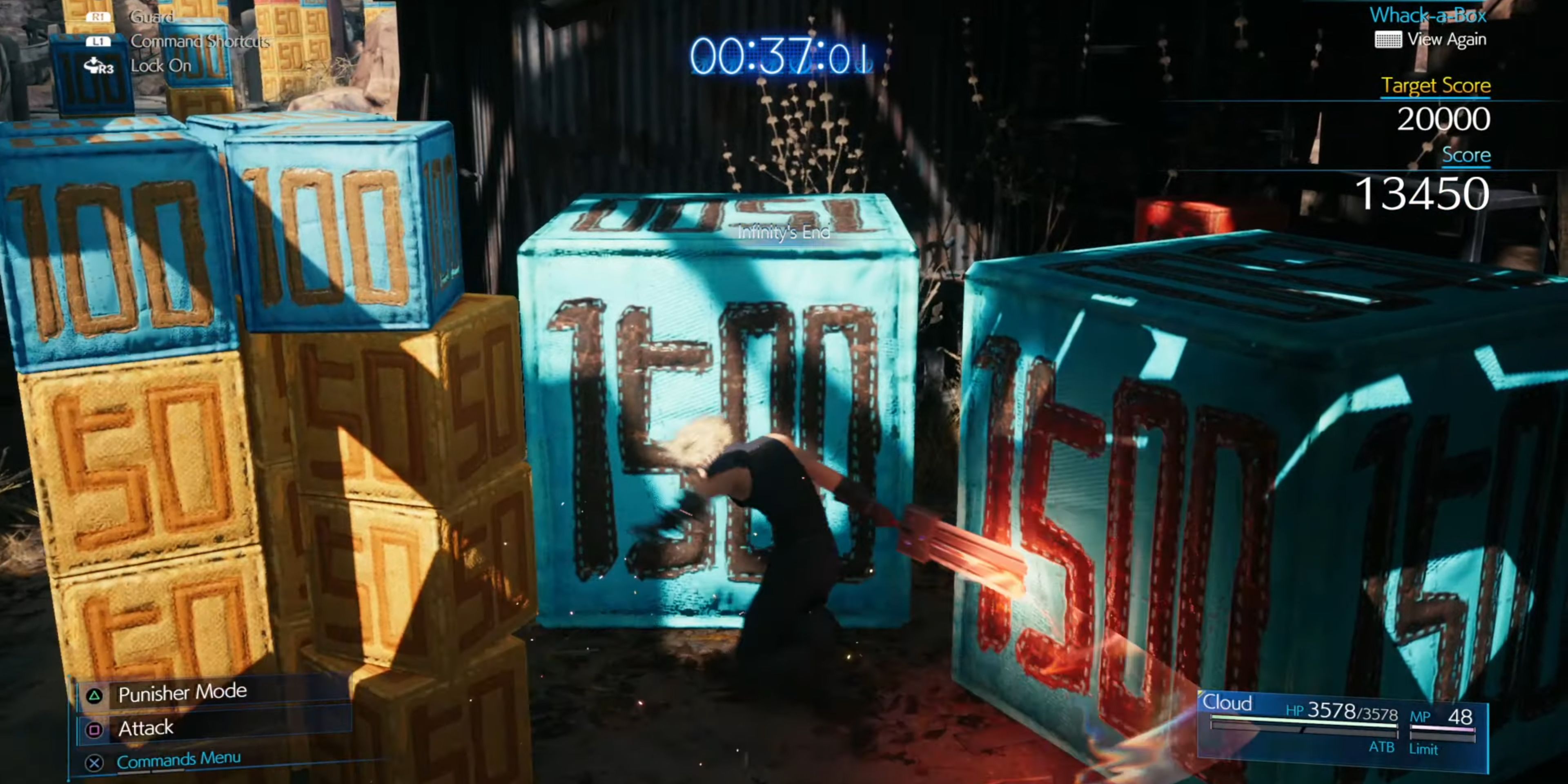 The 4 box types in the Whack-A-Box mini game in Final Fantasy VII Remake