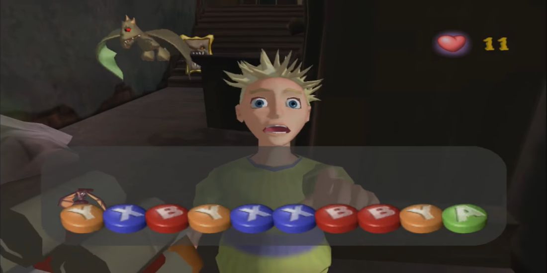 being super scared in grabbed by the ghoulies