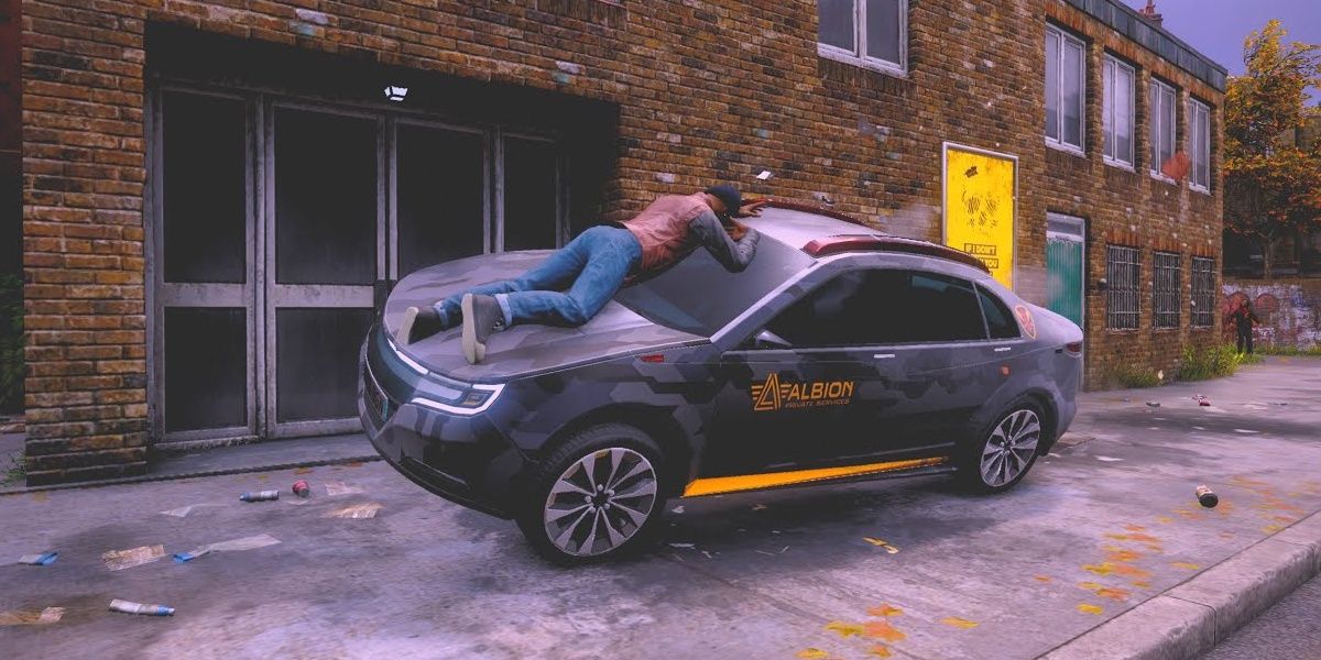 Car running over someone in Watch Dogs: Legion