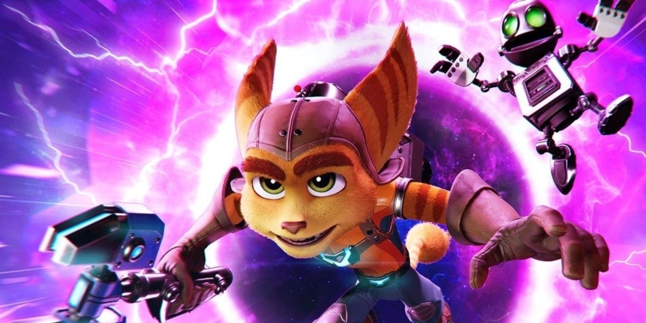 Ratchet and Clank traveling through rift