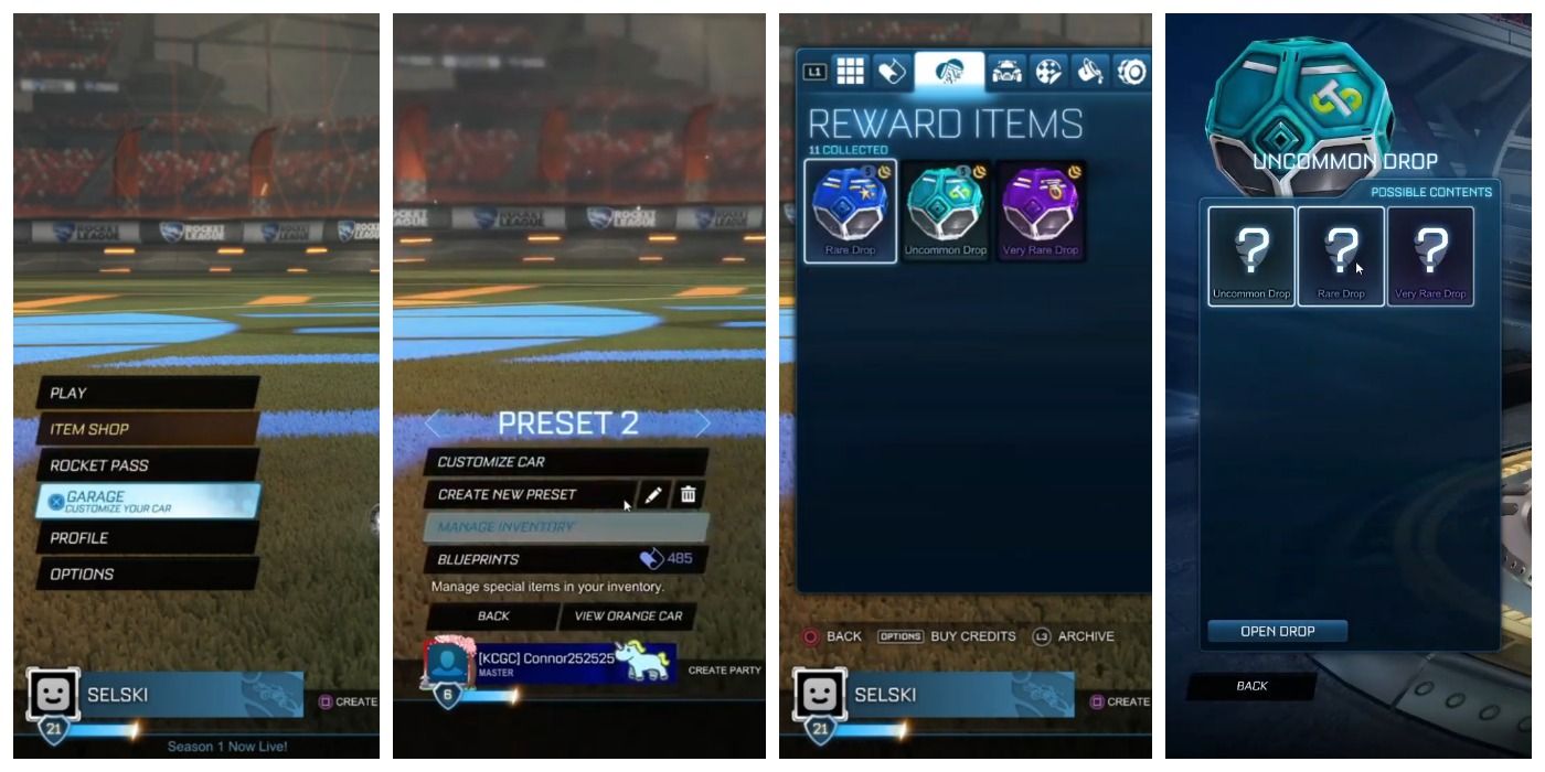 How to open drops in Rocket League