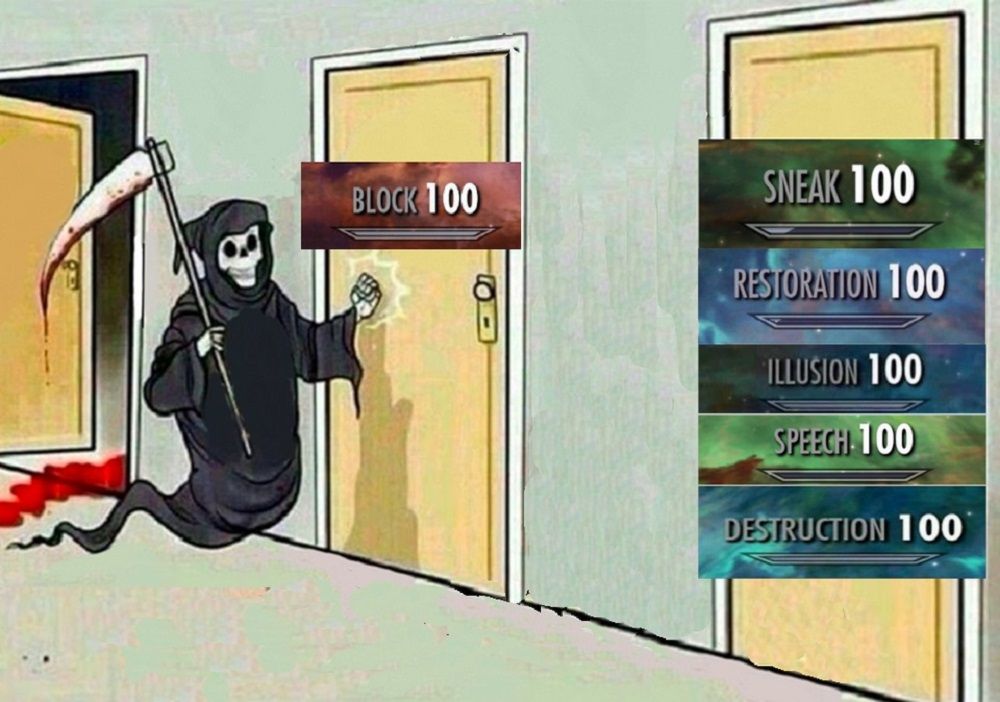 skyrim block meme