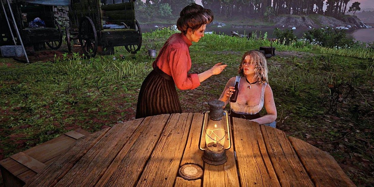 susan pointing her finger at mary beth at camp
