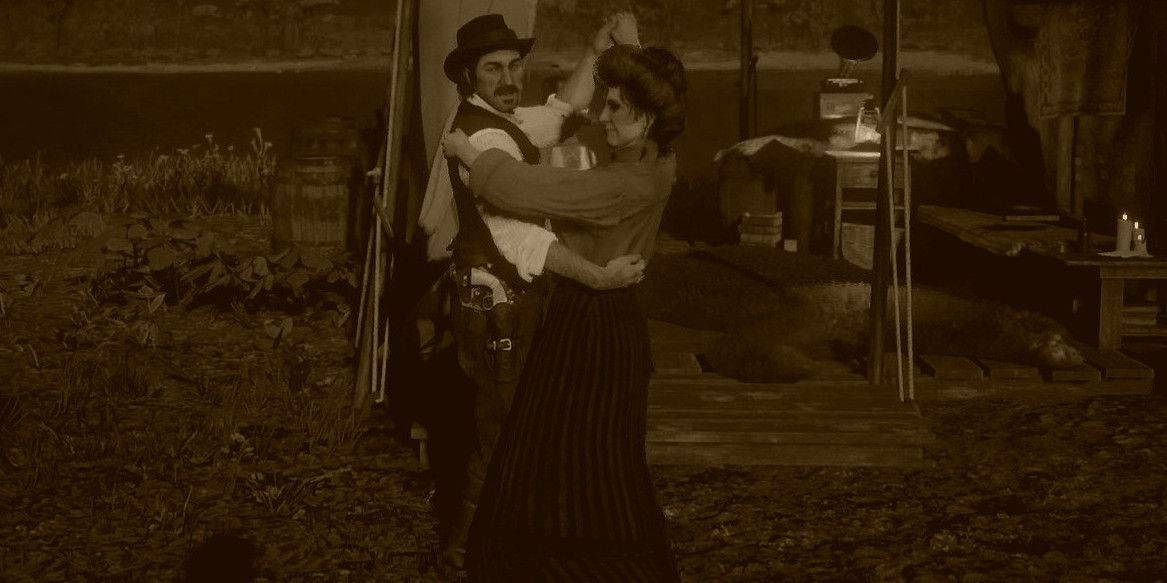susan dancing with dutch at camp