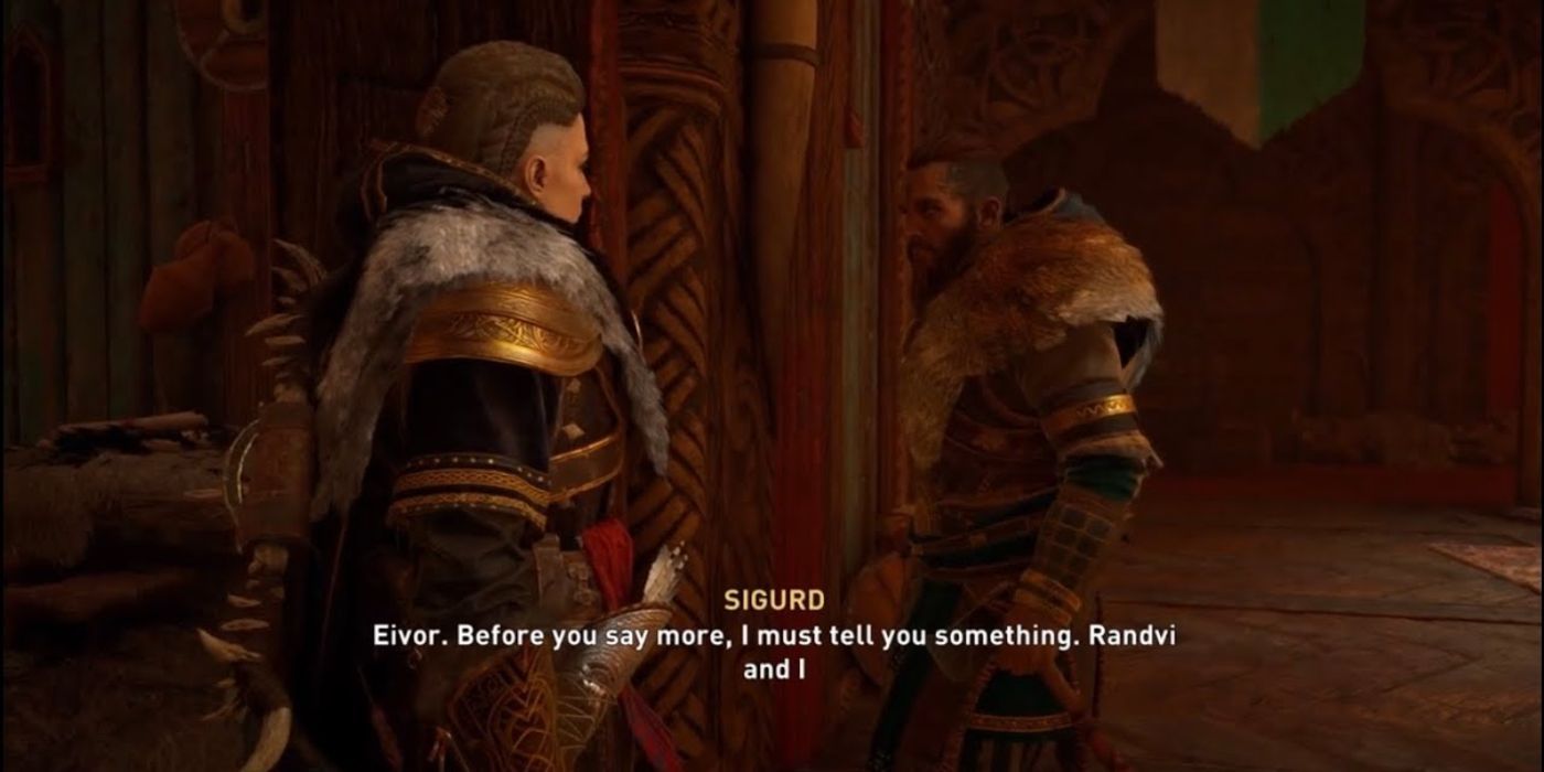 Sigurd about to tell Eivor that he has ended his marriage with Randvi