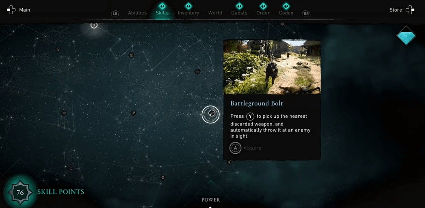 Assassin's Creed Valhalla Battleground Bolt skill tree