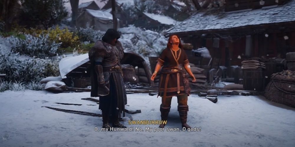 Assassin's Creed Valhalla Eivor Telling Swanburrow That Hunwald Had Died
