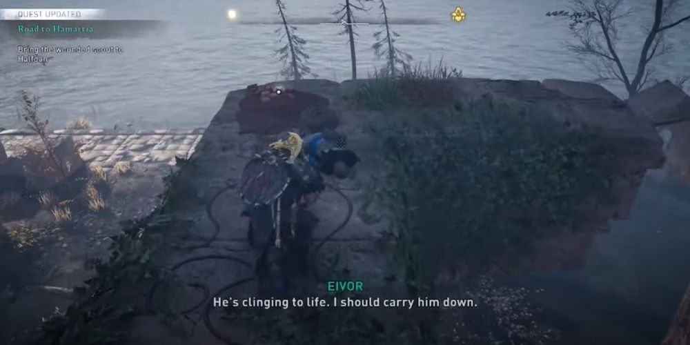 Assassin's Creed Valhalla Finding Halfdan's Mortally Wounded Scout