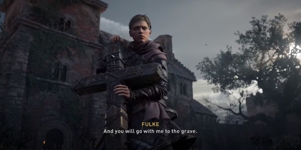 Assassin's Creed Valhalla Fulke Pulling A Cross From The Ground