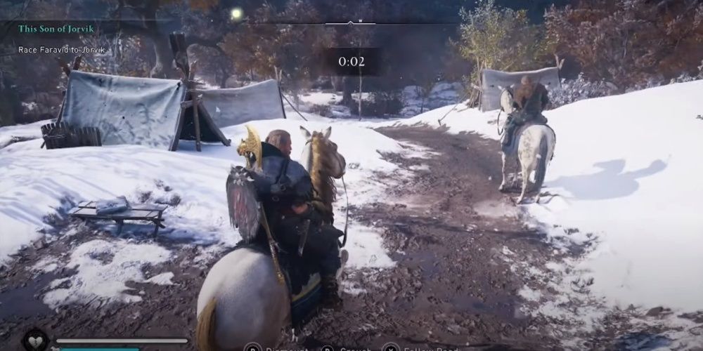 Assassin's Creed Valhalla Getting Ready To Race Faravid While Drunk