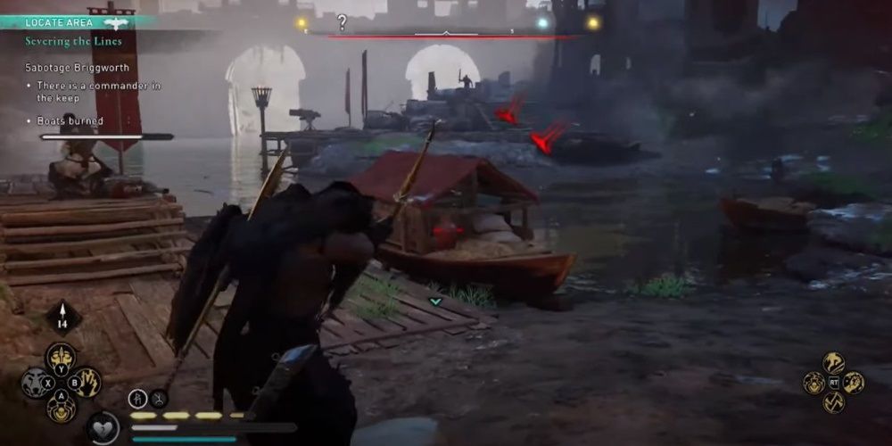Assassin's Creed Valhalla Shooting A Fire Pot On A Boat