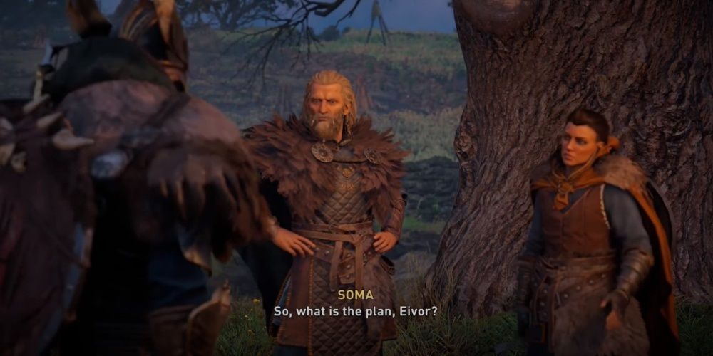 Assassin's Creed Valhalla Soma Guthram And Eivor Discussing Chepenham
