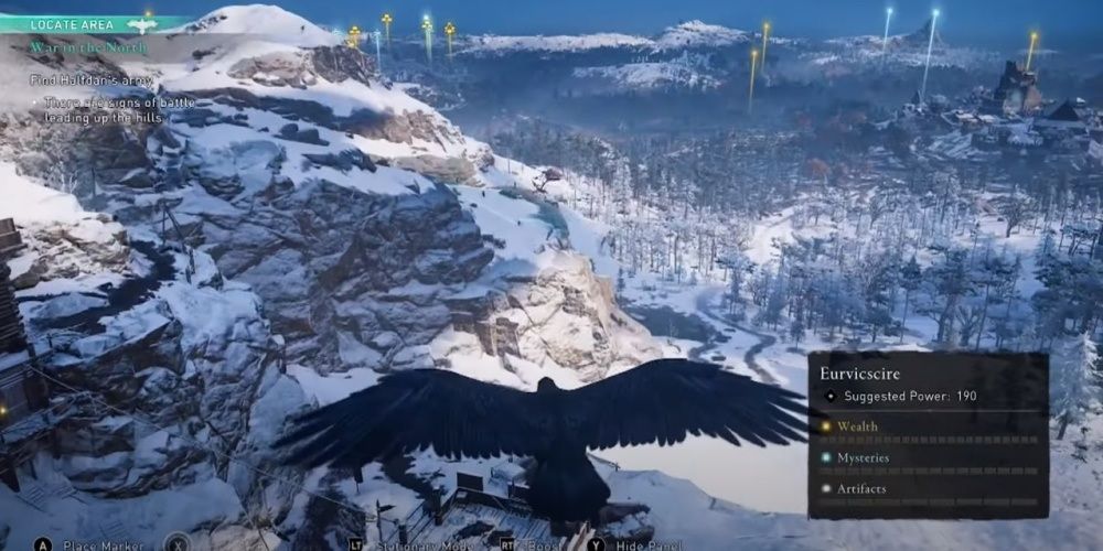 Assassin's Creed Valhalla Using The Bird To Spot Halfdan's Army