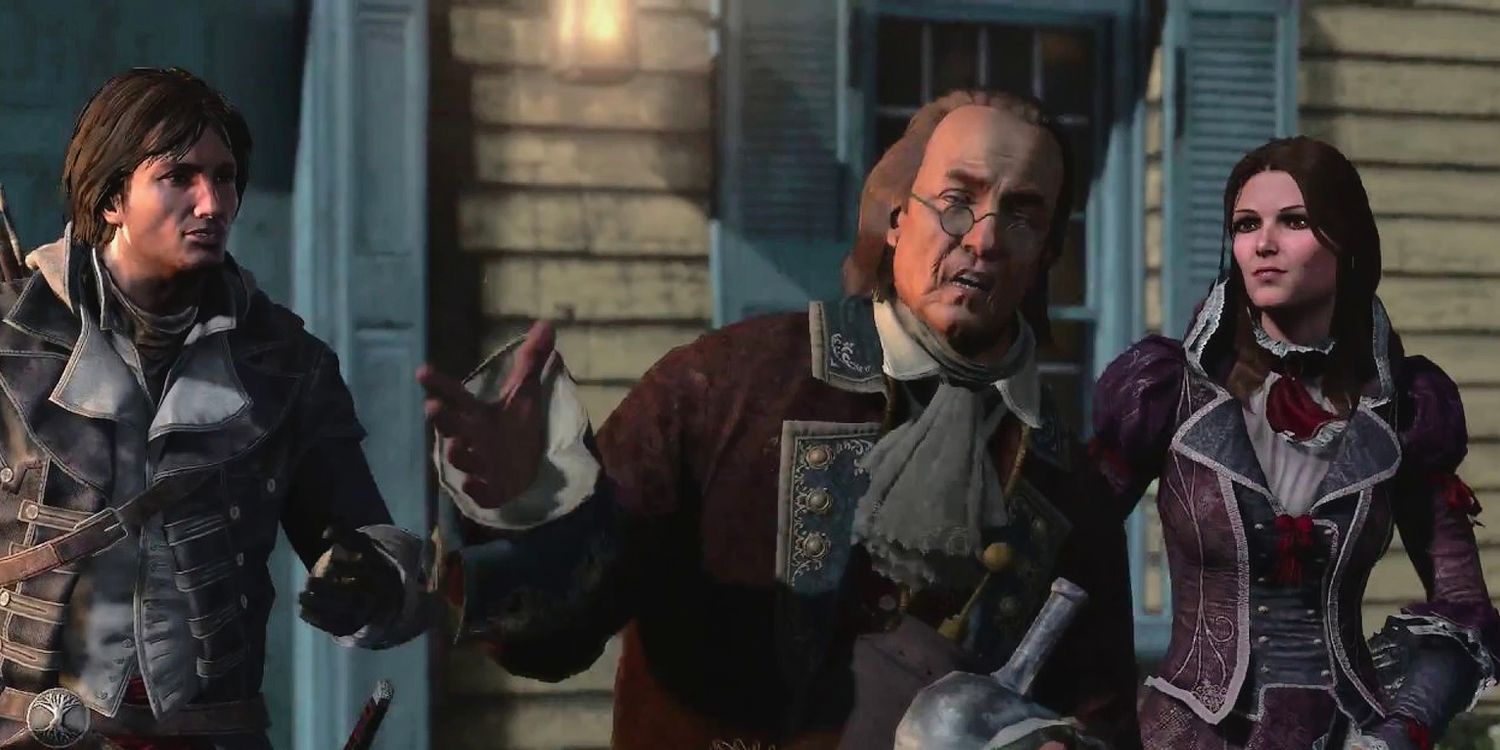 Benjamin Franklin Assassin's Creed Giving Speech