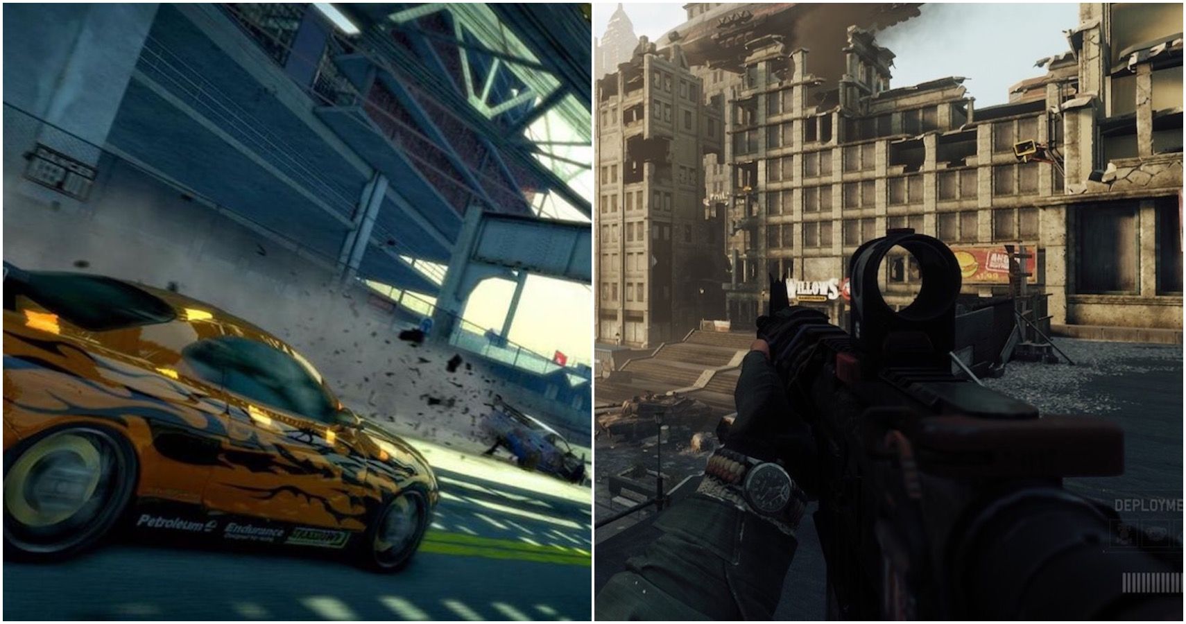 Burnout homefront split image
