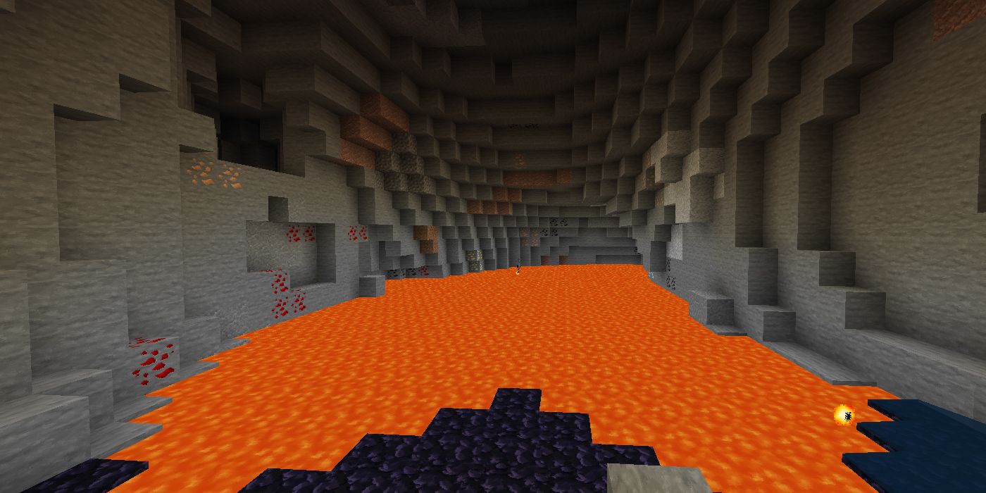 Minecraft caves and lava