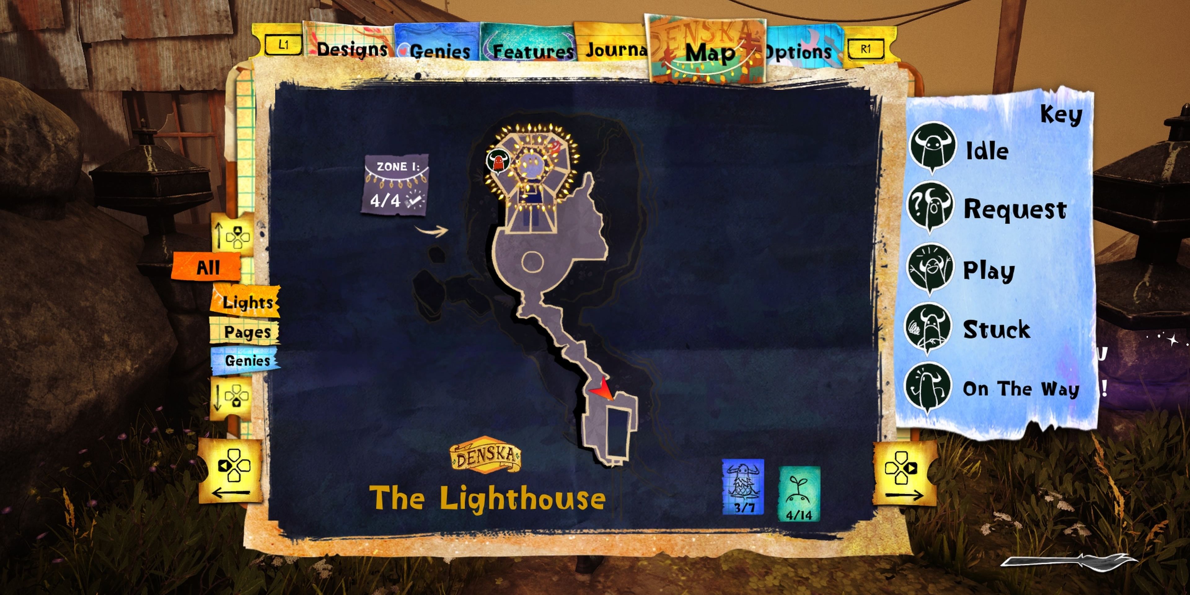 The map of the lighthouse in Concrete Genie