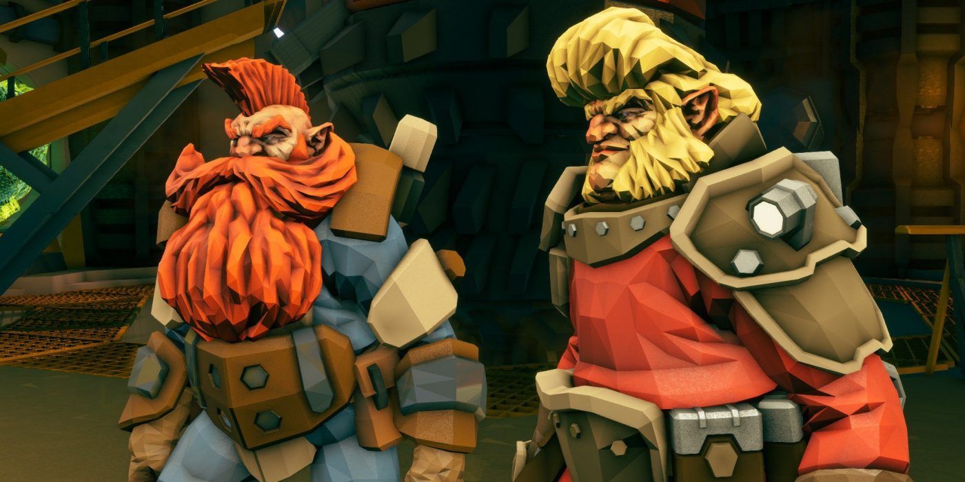 a pair of deep rock galactic dwarves proud of their beards