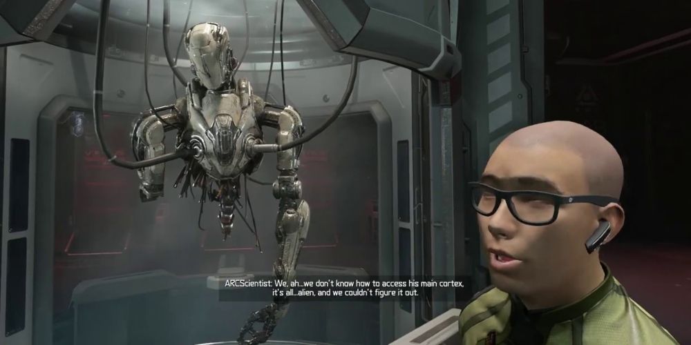 Dr. Hayden before the Doom Slayer extracts him from the facility
