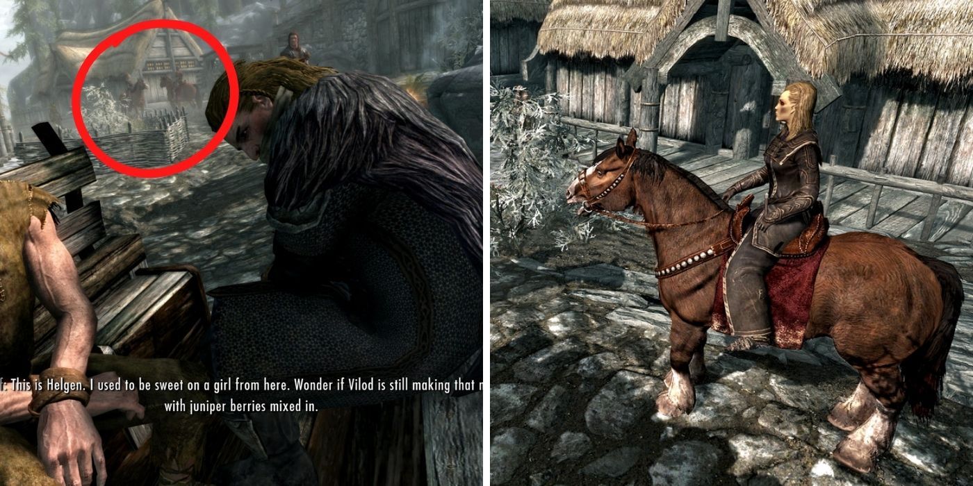 Elenwen and Tullius at Helgen in Skyrim Introduction