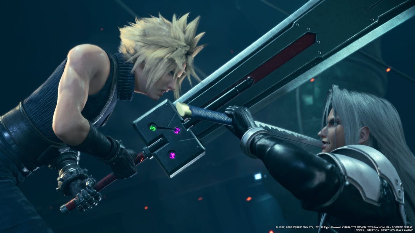 Cloud fighting Sephiroth