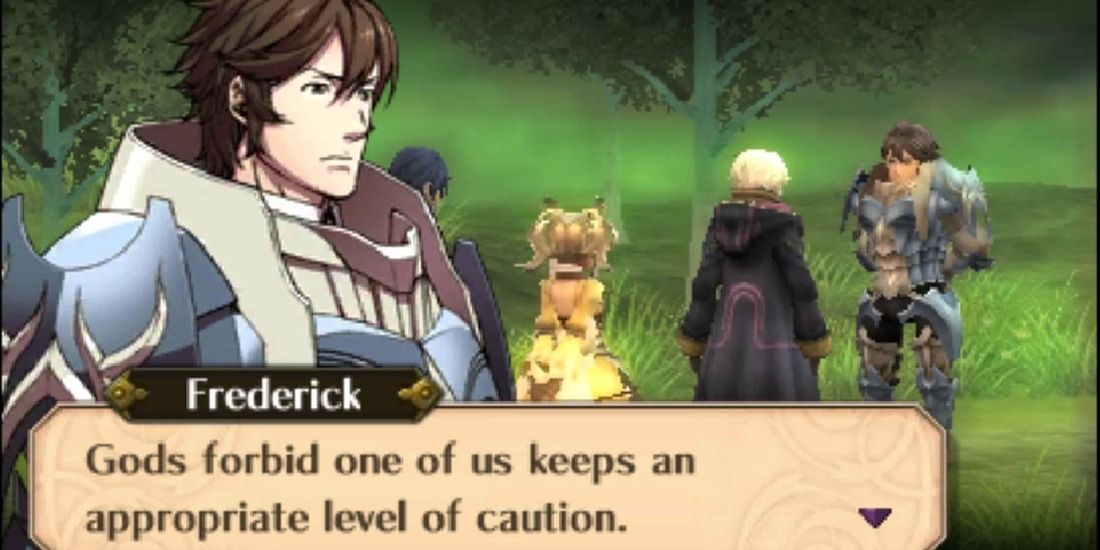 Frederick demanding the party be cautious in Fire Emblem Awakening
