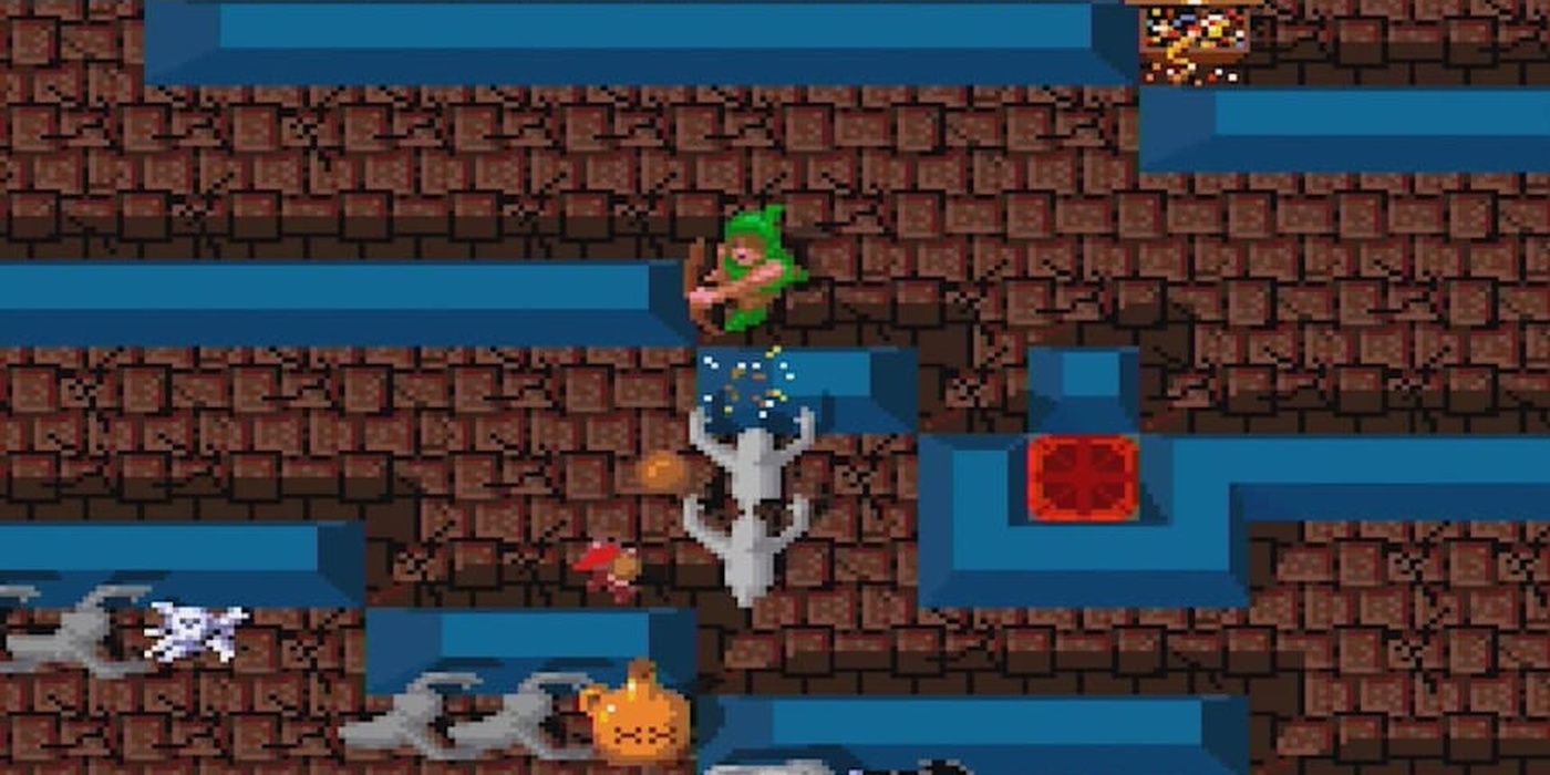 Gauntlet Gameplay showing ghosts mindlessly moving toward the elf
