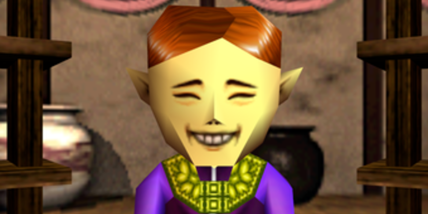 The Happy Mask Salesman at his shop in Ocarina of Time