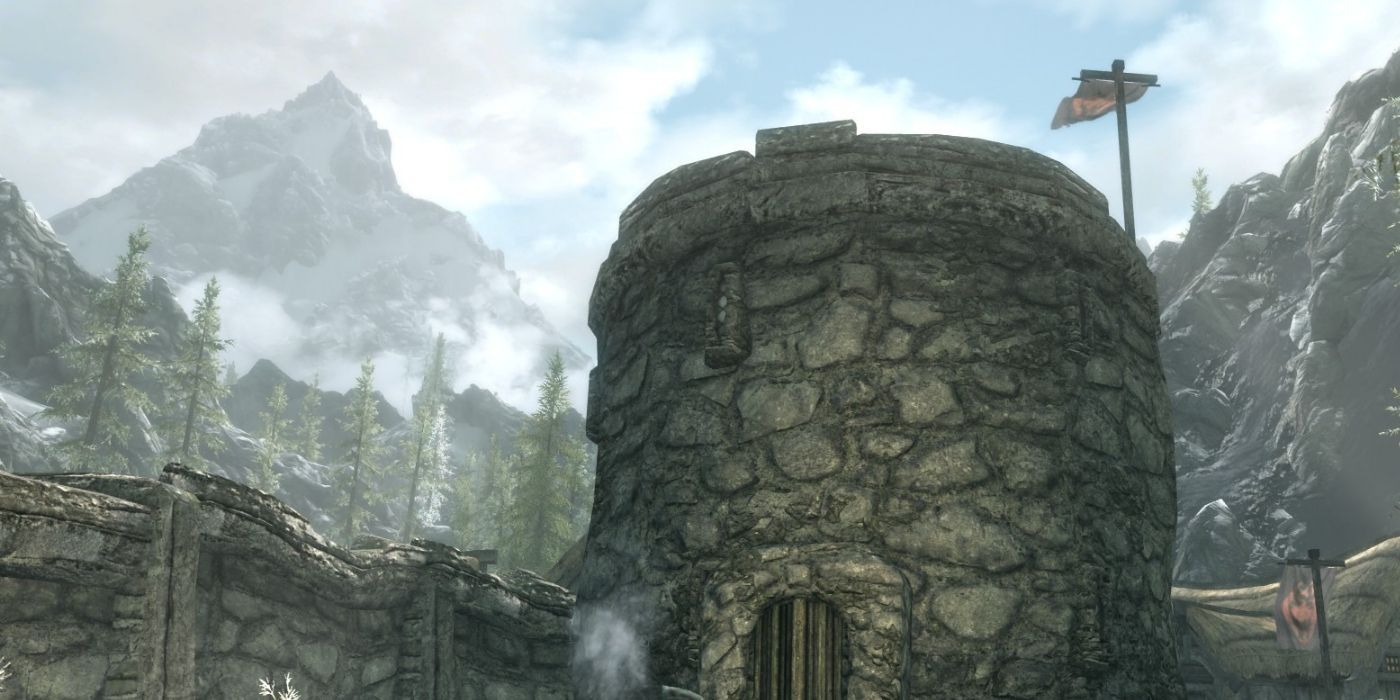 High Hrothgar Visible From Helgen - Skyrim