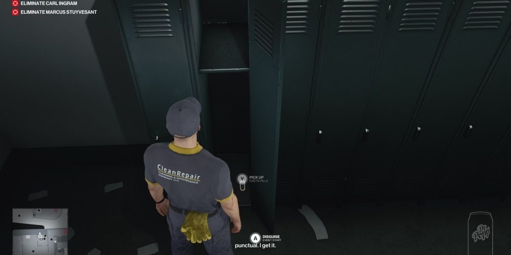 Hitman 3 Disguised As Maintenance In Staff Locker Room