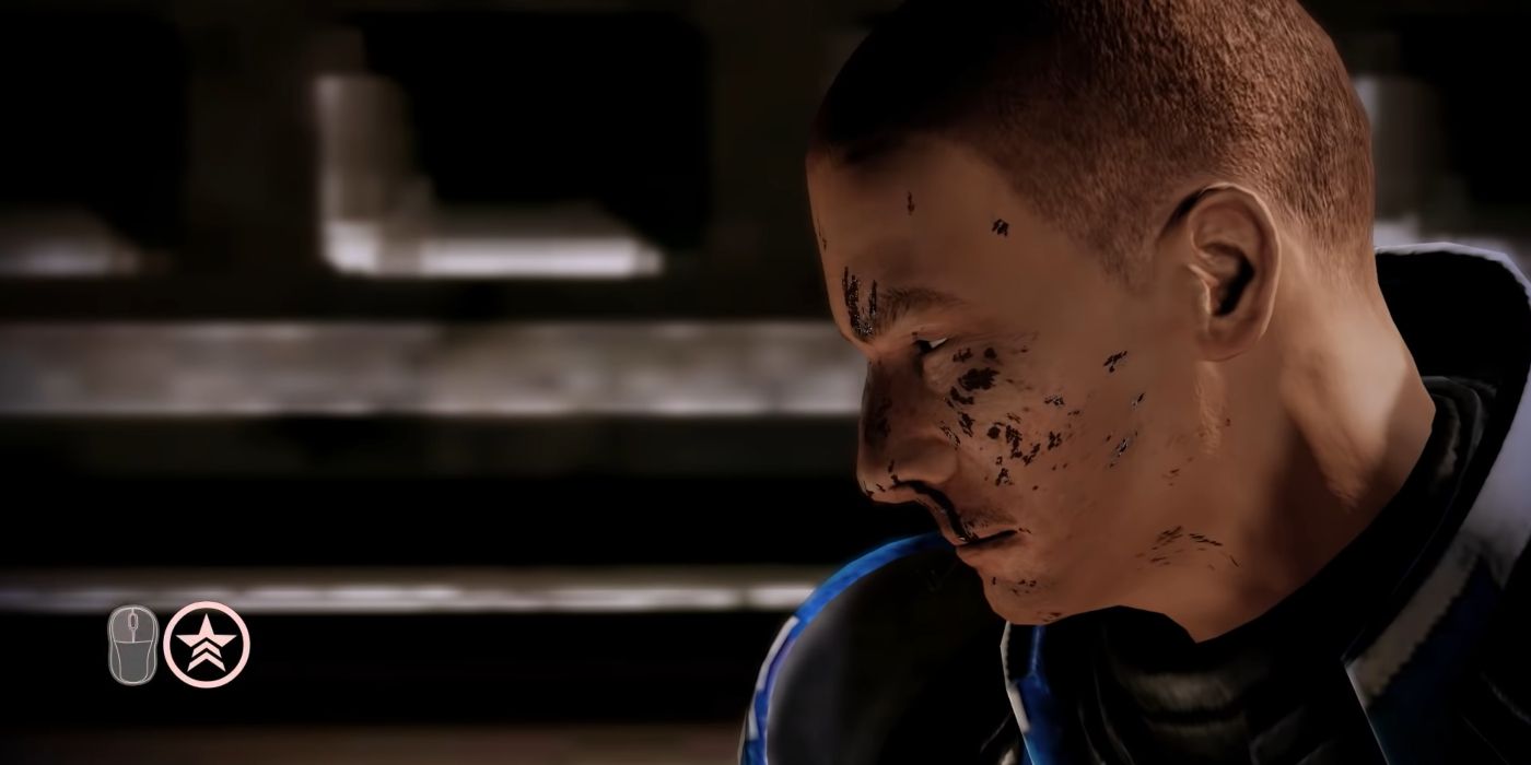 Mass Effect 2 Screenshot Injured Blue Suns Merc With Renegade Interrupt