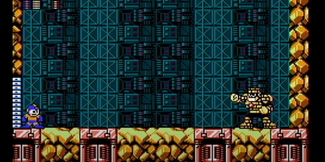 The Stone Man fight from Mega Man 5