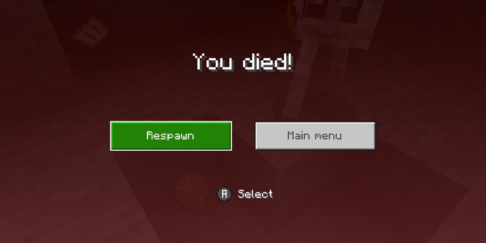 Minecraft Death Screen